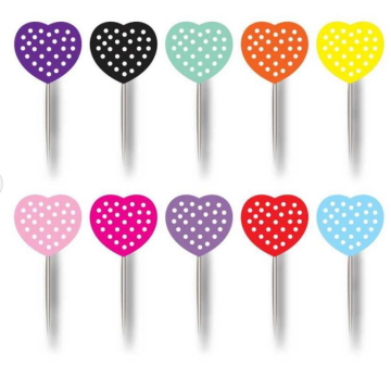 Renkli Puantiyeli Kalp Kürdan