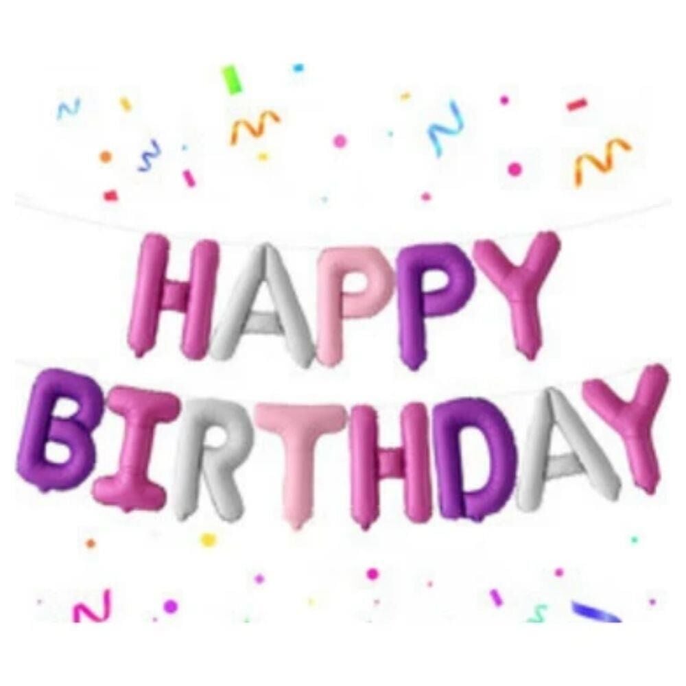 14'' FOLYO HAPPY BIRTHDAY SET MAKARON KARIŞIK