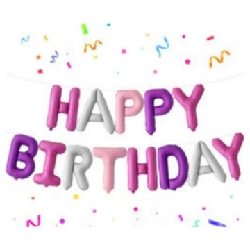 14'' FOLYO HAPPY BIRTHDAY SET MAKARON KARIŞIK