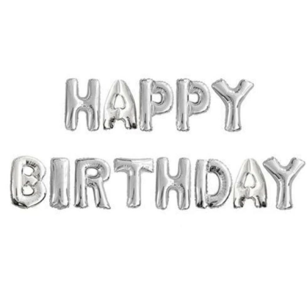 14'' FOLYO HAPPY BIRTHDAY SET GÜMÜŞ