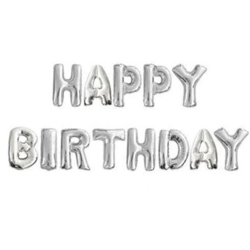 14'' FOLYO HAPPY BIRTHDAY SET GÜMÜŞ