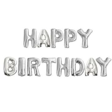 14'' FOLYO HAPPY BIRTHDAY SET GÜMÜŞ