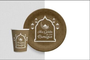 HOŞGELDİN RAMAZAN BASKILI KARTON TABAK 8 Lİ