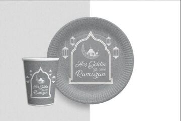 HOŞGELDİN RAMAZAN BASKILI KARTON TABAK 8 Lİ