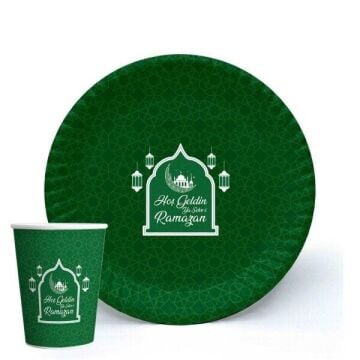 HOŞGELDİN RAMAZAN BASKILI KARTON TABAK 8 Lİ