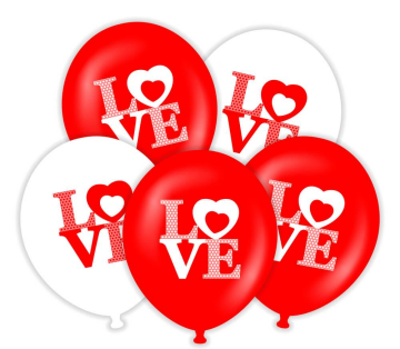 12'' LOVE BASKILI BALON ( 25 Lİ )