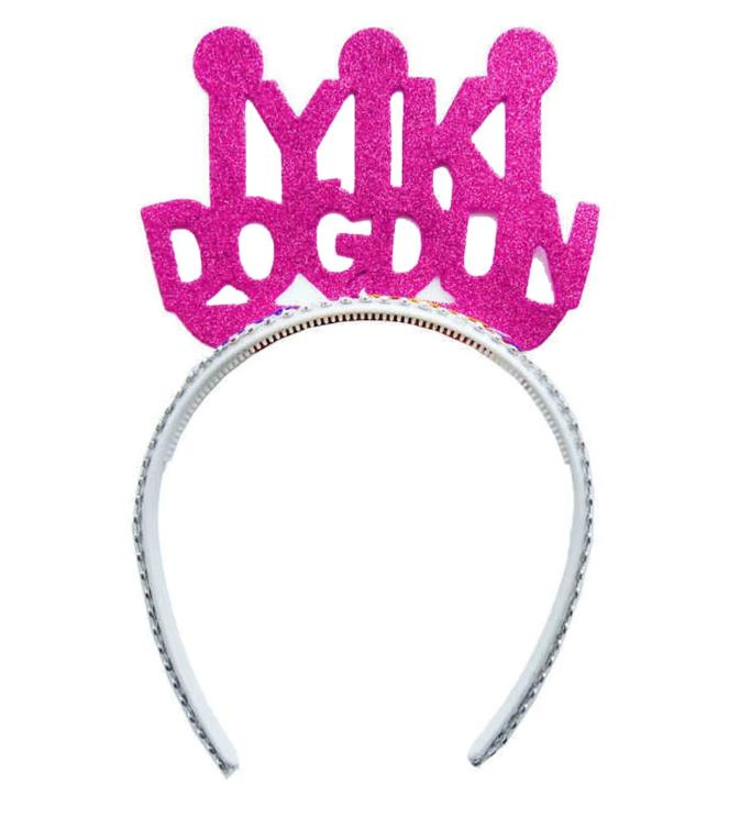 Simli Eva İyiki Doğdun Pembe Taç