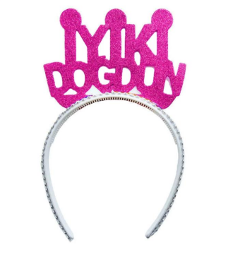 Simli Eva İyiki Doğdun Pembe Taç