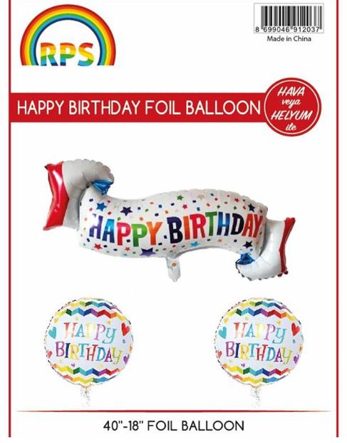 Happy Birthday Folyo Balon Set