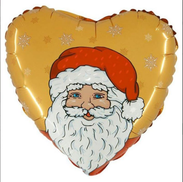 Noel Baba Kalp Folyo Balon Gold 45 Cm 18 İnch