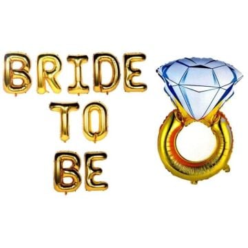 BRIDE TO BE GOLD SET FOLYO YÜZÜKLÜ BALON