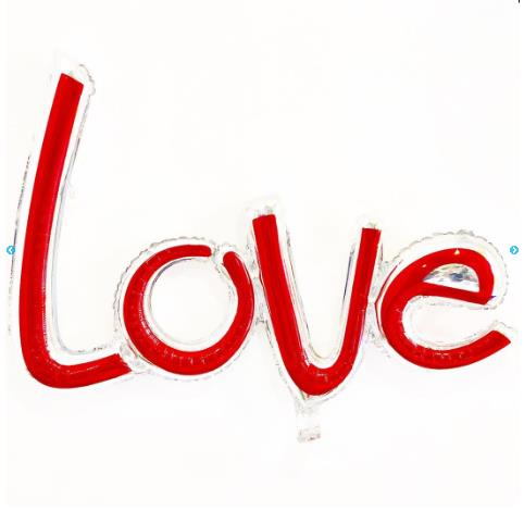 Love Folyo Balon Kırmızı-Gümüş (Kendin Şişir)