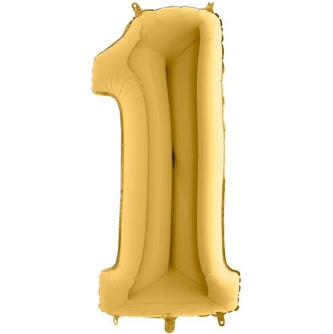 S/SHAPE FOİL BALON - NUMBER 1 GOLD