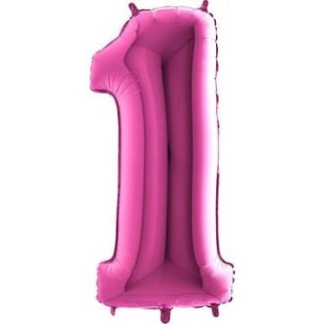 40'' FOLYO BALON RAKAM -1- PEMBE