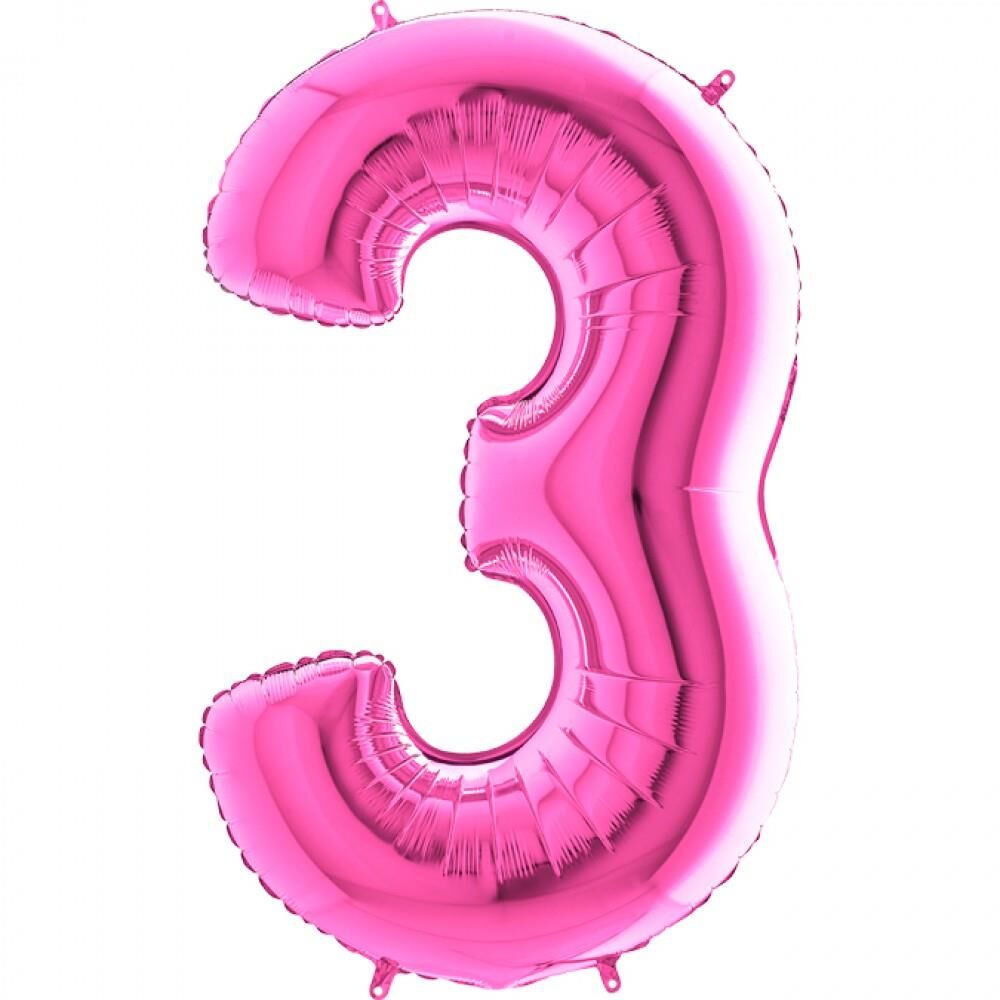 40'' FOLYO BALON RAKAM -3- PEMBE