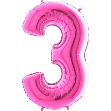 40'' FOLYO BALON RAKAM -3- PEMBE