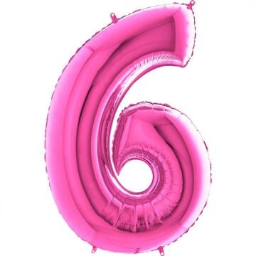 40'' FOLYO BALON RAKAM -6- PEMBE