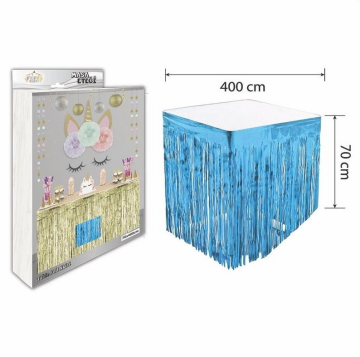 METALİZE MASA ETEĞİ MAVİ