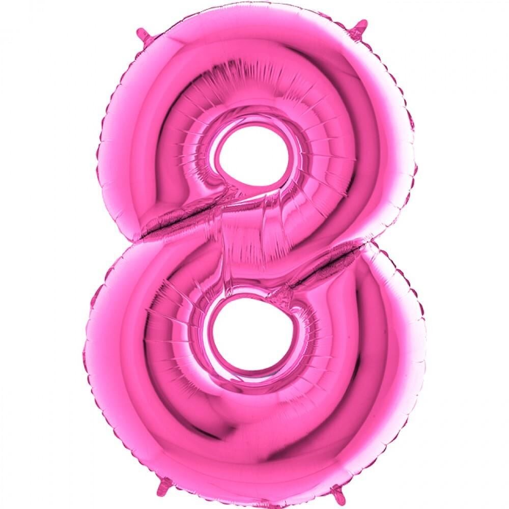 40'' FOLYO BALON RAKAM -8- PEMBE
