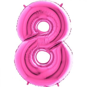 40'' FOLYO BALON RAKAM -8- PEMBE