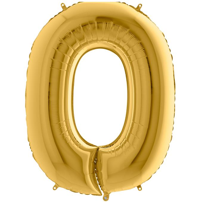 S/SHAPE FOİL BALON - NUMBER 0 GOLD