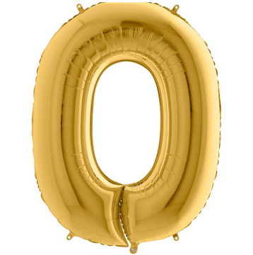 S/SHAPE FOİL BALON - NUMBER 0 GOLD