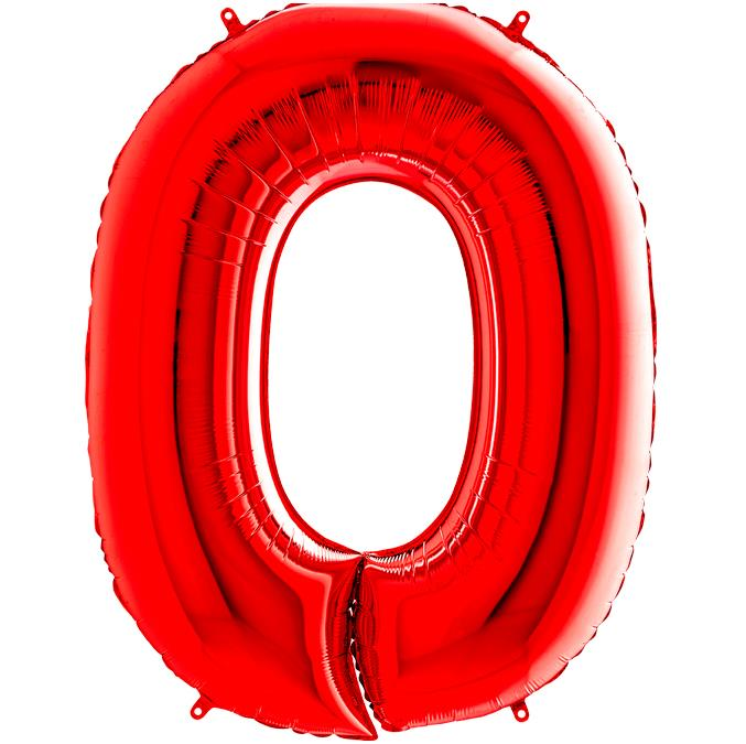 S/SHAPE FOİL BALON - NUMBER 0 RED