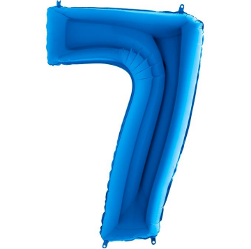 S/SHAPE FOİL BALON - NUMBER 7 BLUE