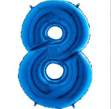 S/SHAPE FOİL BALON - NUMBER 8 BLUE
