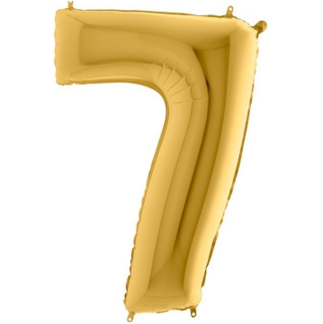 S/SHAPE FOİL BALON - NUMBER 7 GOLD