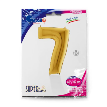 S/SHAPE FOİL BALON - NUMBER 7 GOLD