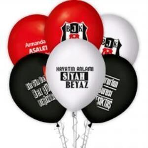 2+1 BEŞİKTAŞ BASKILI PASTEL BALON
