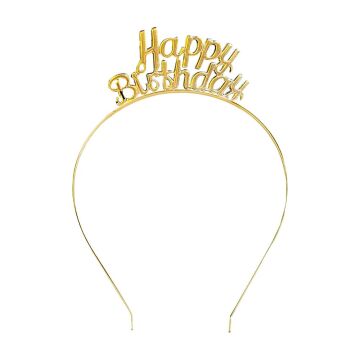 METAL TAÇ HAPPY BIRTHDAY GOLD