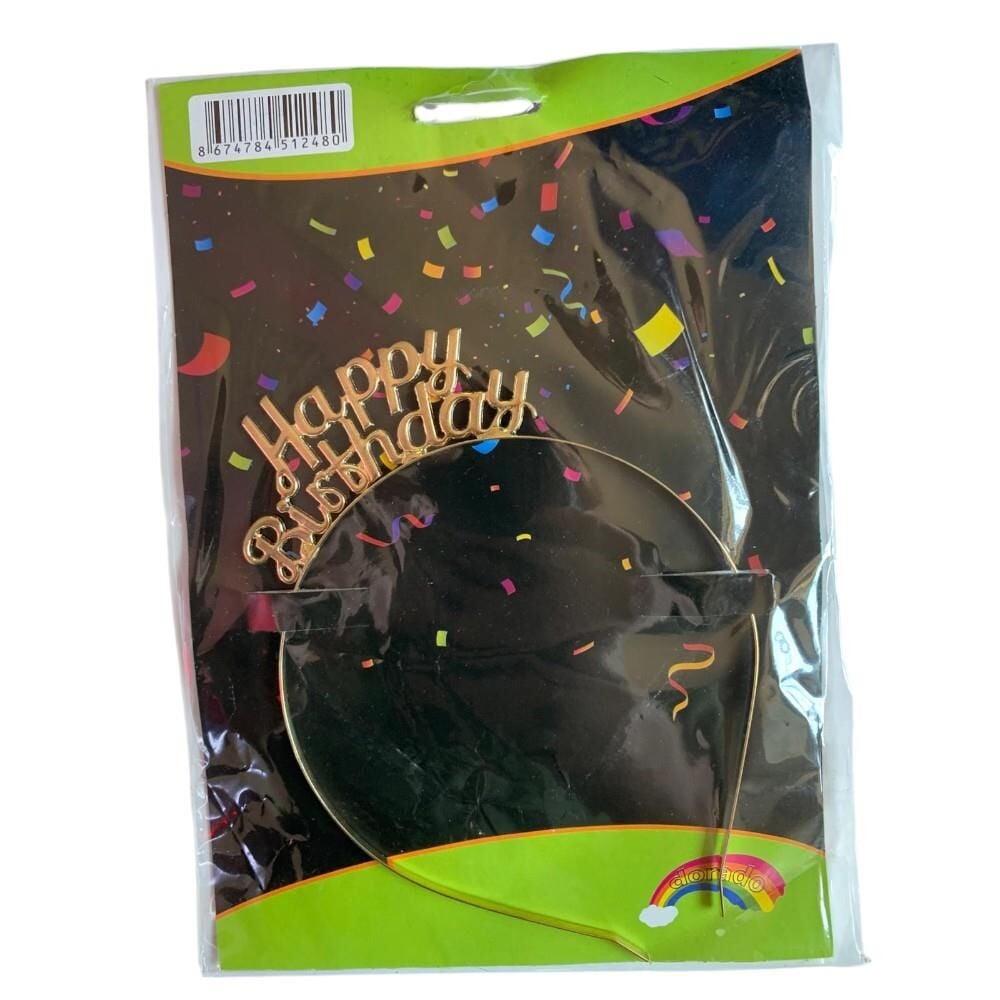 METAL TAÇ HAPPY BIRTHDAY GOLD