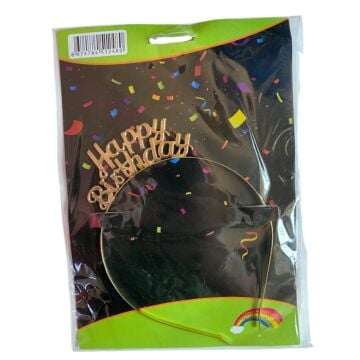 METAL TAÇ HAPPY BIRTHDAY GOLD