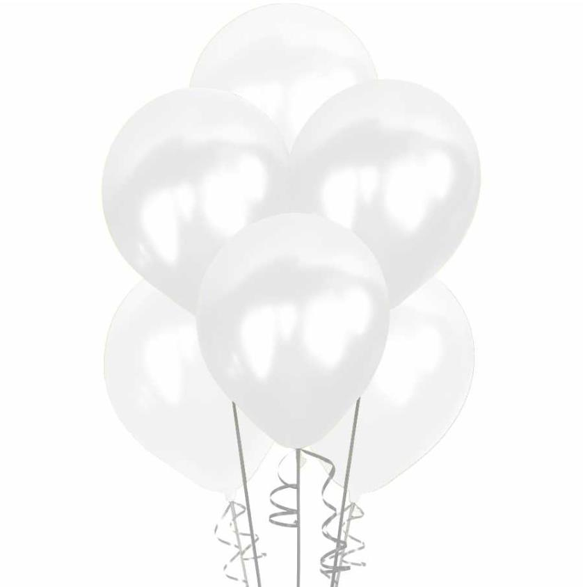 12'' BEYAZ METALİK BALON ( P.B.)H.G.