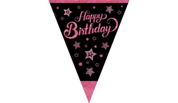 PINK STARS BIRTHDAY BAYRAK SET