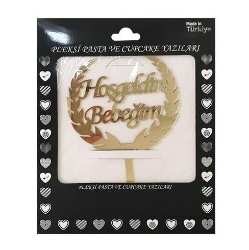 Pleksi Hoşgeldin Bebeğim Gold