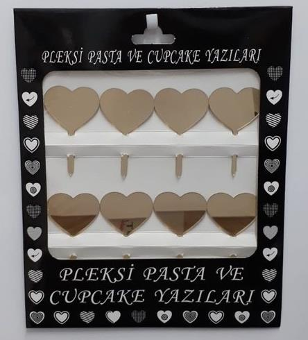 Pleksi Kalp Kürdan Gold