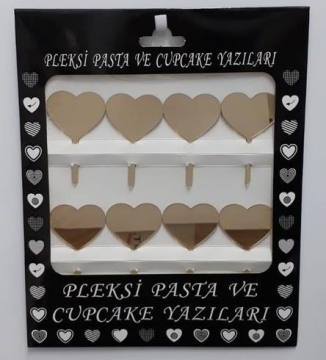 Pleksi Kalp Kürdan Gold