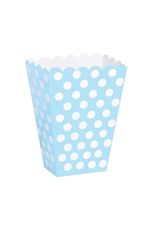 POPCORN KUTUSU MAVİ-BEYAZ PUANTİYELİ