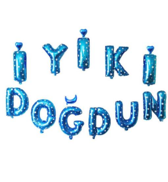 14'' FOLYO İYİ Kİ DOĞDUN SET MAVİ