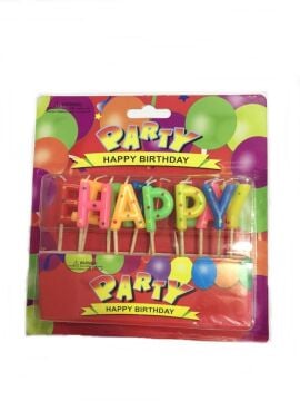 Mum Harf Happy Birthday Renkli Puantiyeli