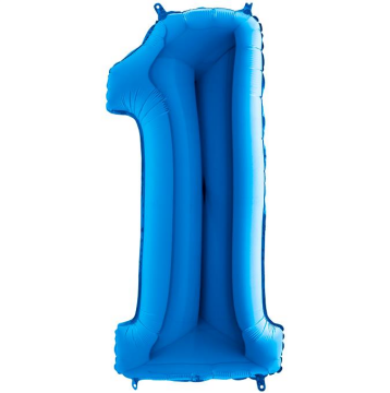 S/SHAPE FOİL BALON - NUMBER 1 BLUE
