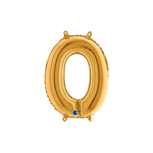 Rakam Folyo Balon 0 Gold 35 Cm (Grabo)