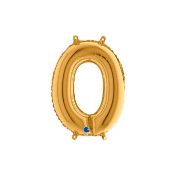 Rakam Folyo Balon 0 Gold 35 Cm (Grabo)