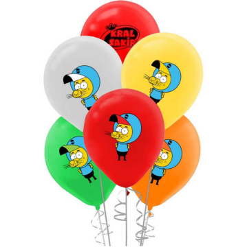 100 Adet Kral Şakir Baskılı Balon 30 Cm 12''
