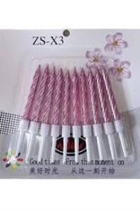 BURGULU PEMBE METALİK MUM