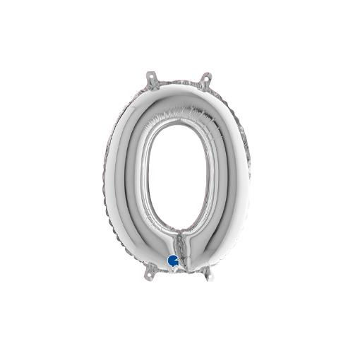 Rakam Folyo Balon 0 Gümüş 35 Cm (Grabo)