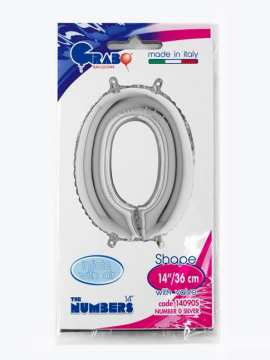 Rakam Folyo Balon 0 Gümüş 35 Cm (Grabo)